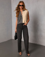Anjey Knit Color Block Sleeveless Sweater