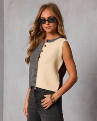 Anjey Knit Color Block Sleeveless Sweater