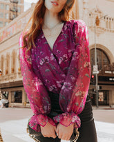 Anastasia Floral Organza Ruffle Bodysuit