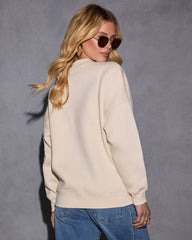 Woah Pocketed Cotton Blend Mock Neck Sweatshirt