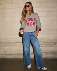 Baseball Mom Knit Pullover Sweater