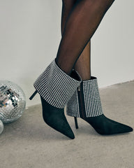 Diamond Hour Embellished Fold Over Booties