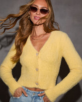 Be Still My Heart Fuzzy Knit Button Front Cardigan