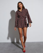Angelina Printed Button Down Romper