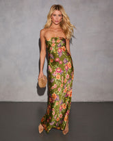 Selina Abstract Strapless Maxi Dress