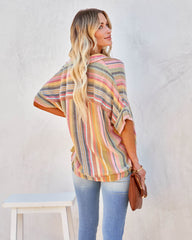 Camille Striped Woven Button Down Top