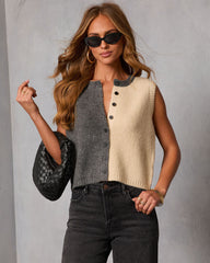 Anjey Knit Color Block Sleeveless Sweater