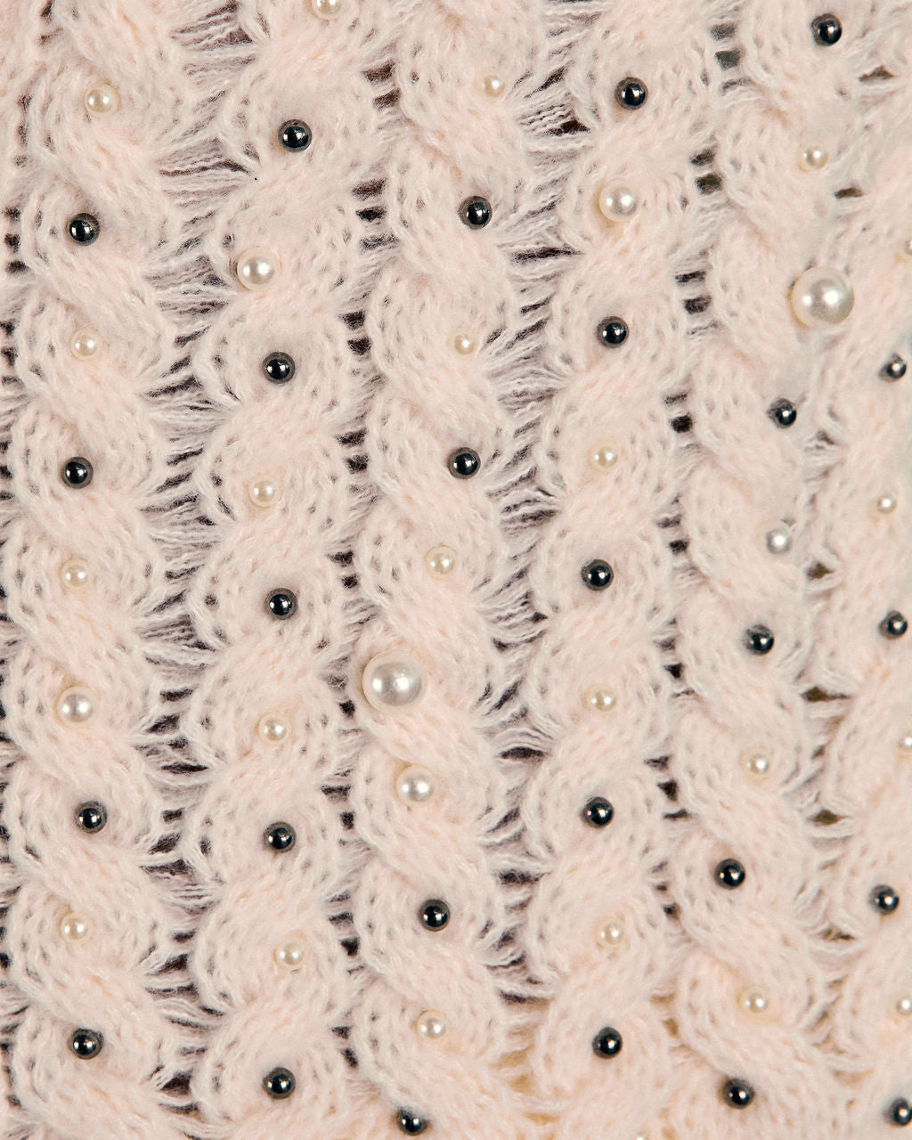 Carminia Knit Faux Pearl Cardigan