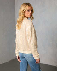 Festive Mode Sequin Bomber Jacket