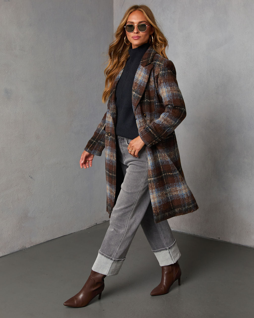 Malia Mock Neck Seamed Sweater