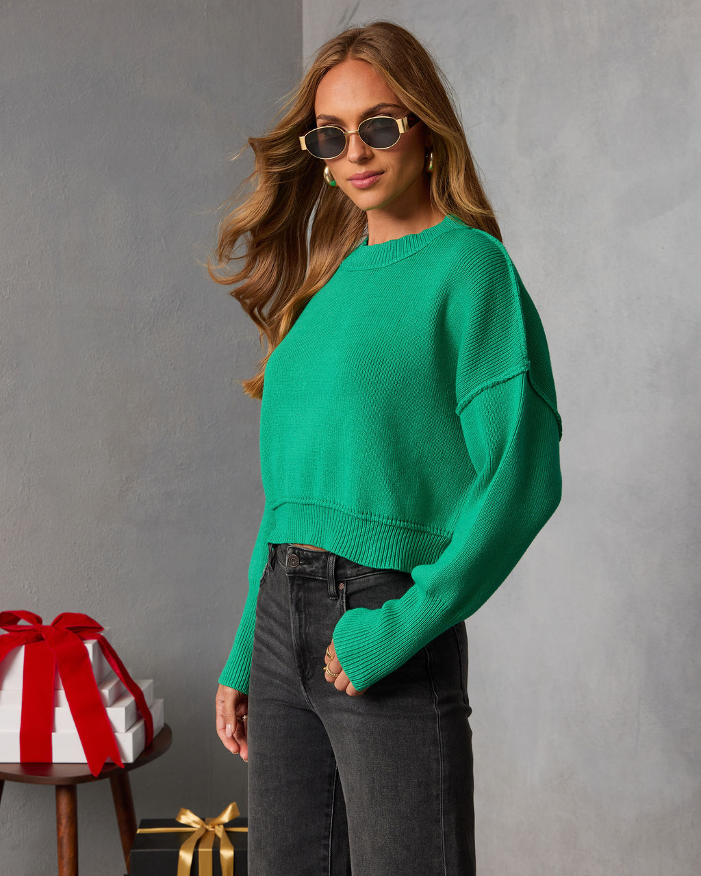 Elouise Cropped Crewneck Sweater