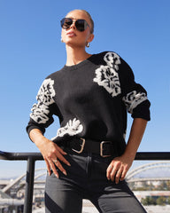 Copeland Floral Contrast Pullover Sweater