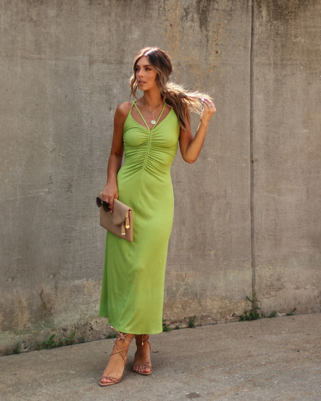 Zya Ruched Midi Dress