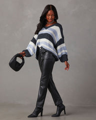 Knowles Oversized Striped Knit Pullover Sweater