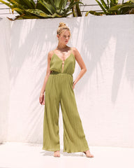 Adelynn Plisse Wide Leg Jumpsuit