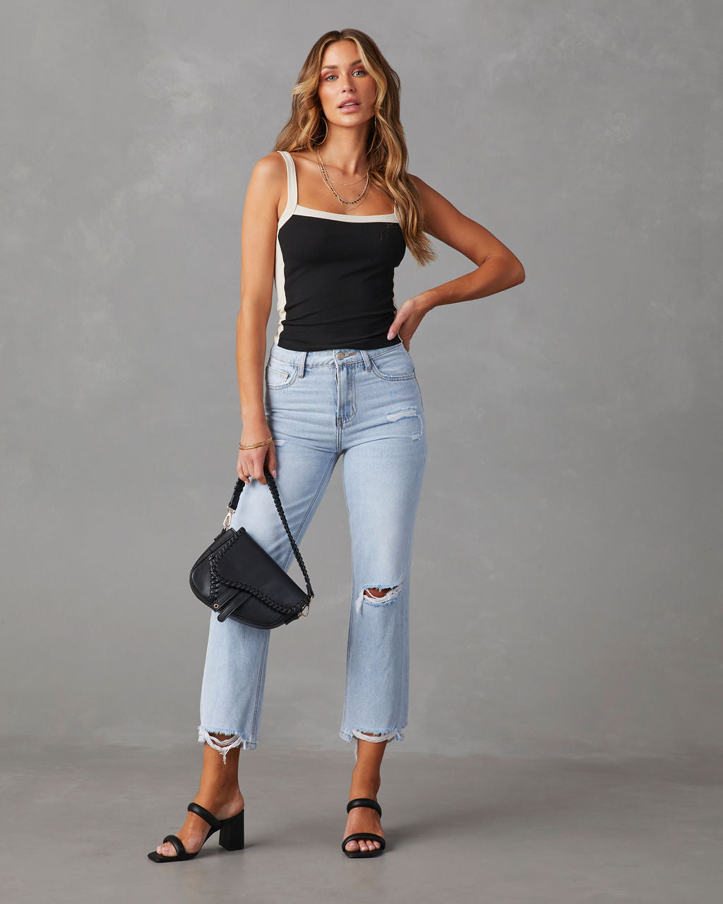 Double Dare Cropped Distressed Jeans