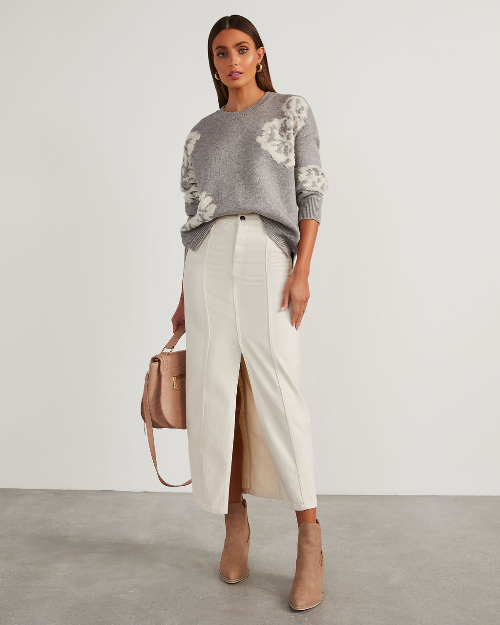 Copeland Floral Contrast Pullover Sweater
