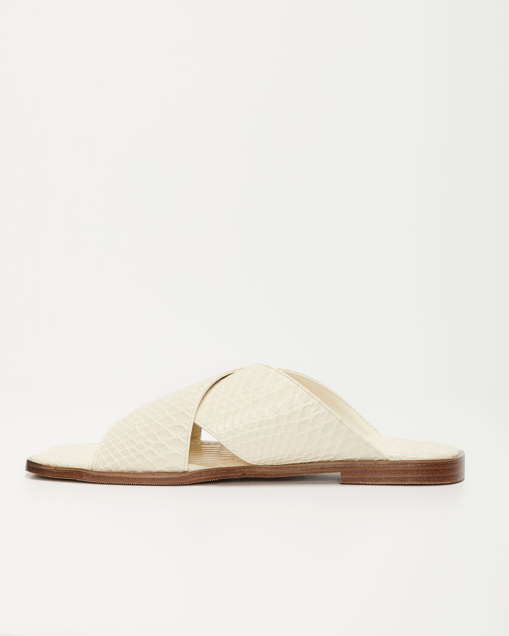 Avena Croc Embossed Slide Sandals