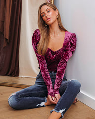 Dina Velvet Puff Sleeve Top