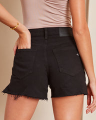Stassi High Rise Distressed Mom Jean Shorts
