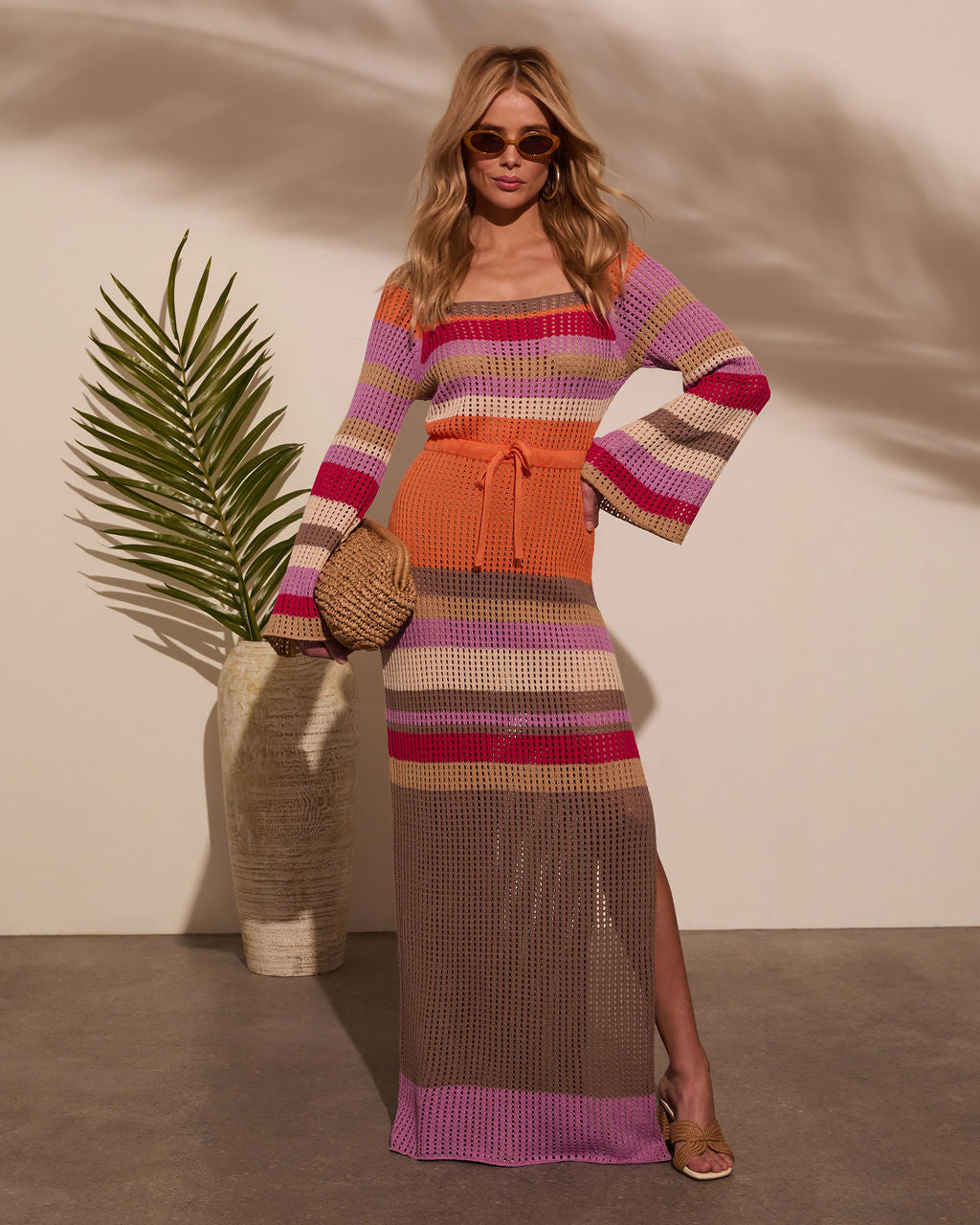 By The Sea Crochet Maxi Cover Up Dress