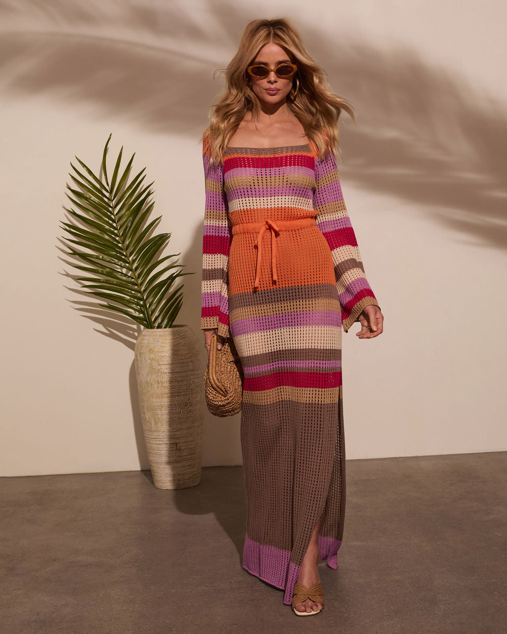 By The Sea Crochet Maxi Cover Up Dress