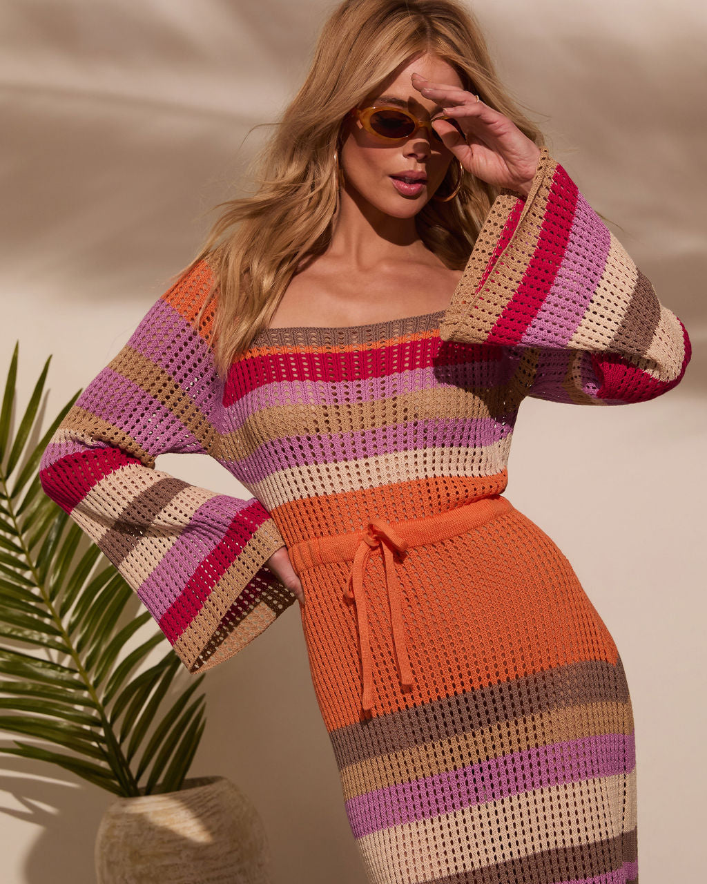 By The Sea Crochet Maxi Cover Up Dress