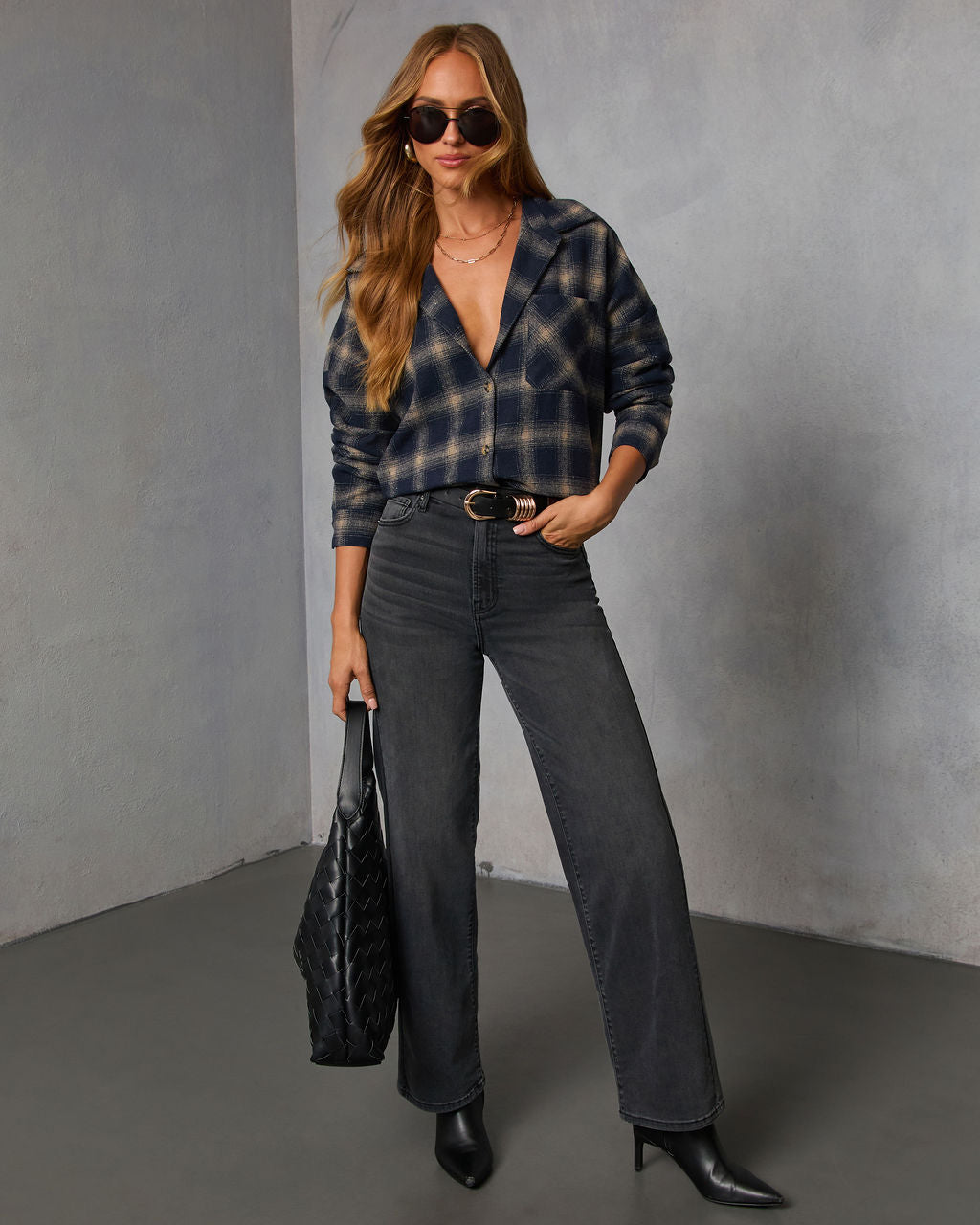 Honeyed Sunlight Plaid Shirt Jacket
