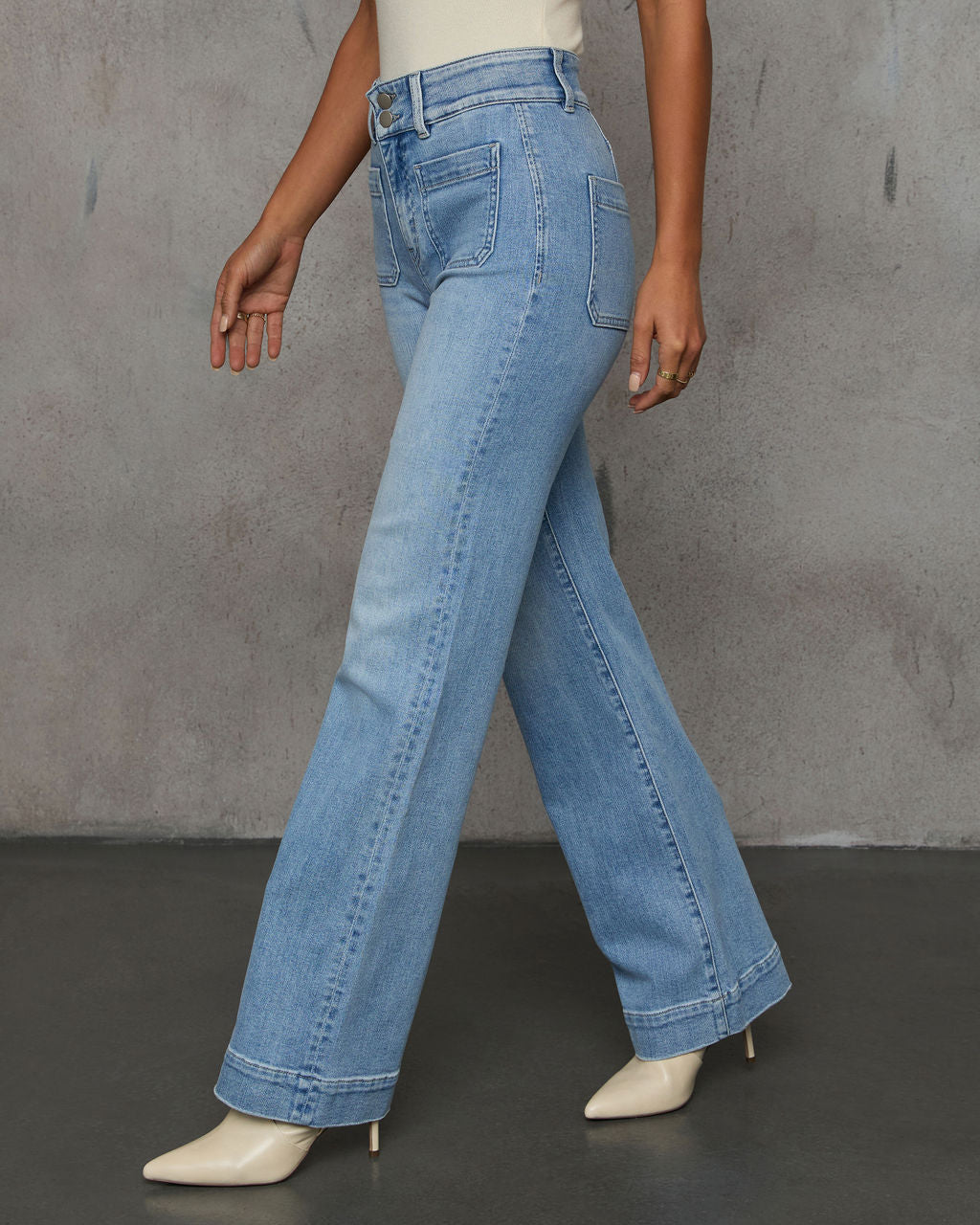 Found You Here Stretch High Rise Flare Jeans