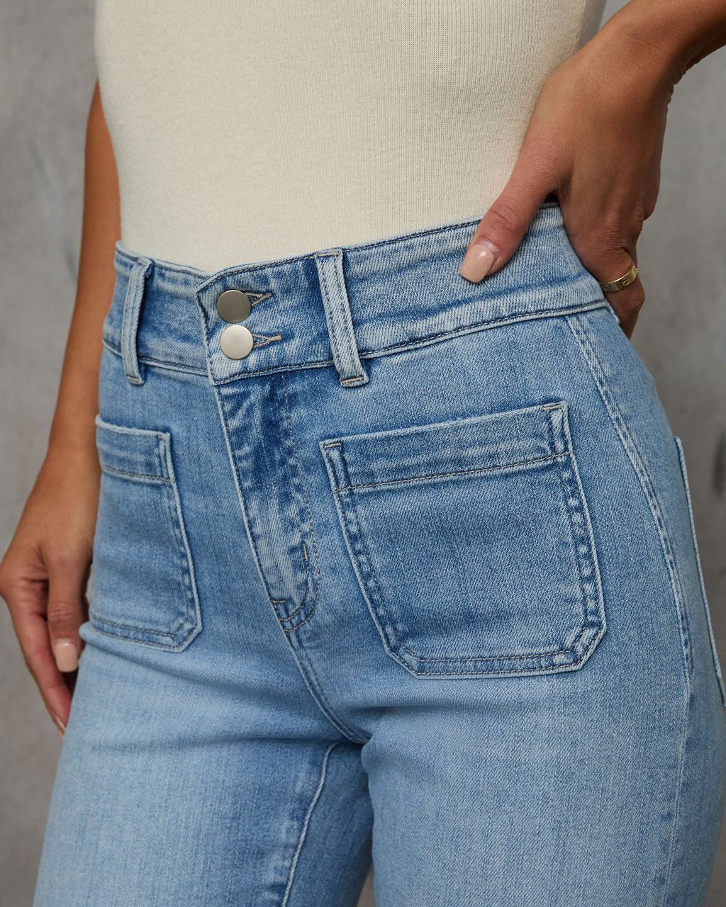 Found You Here Stretch High Rise Flare Jeans