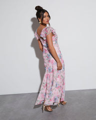 Orchard Floral Ruffle Sleeve Maxi Dress