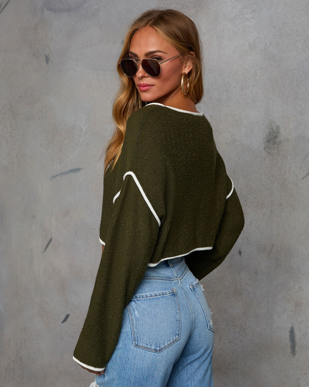 Lorian Contrast Seams Sweater