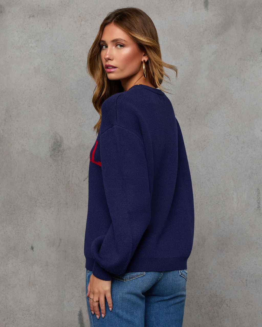 Baseball Mom Knit Pullover Sweater