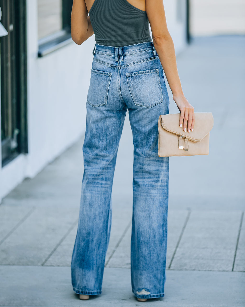 Warren High Rise Distressed 90'S Flare Denim