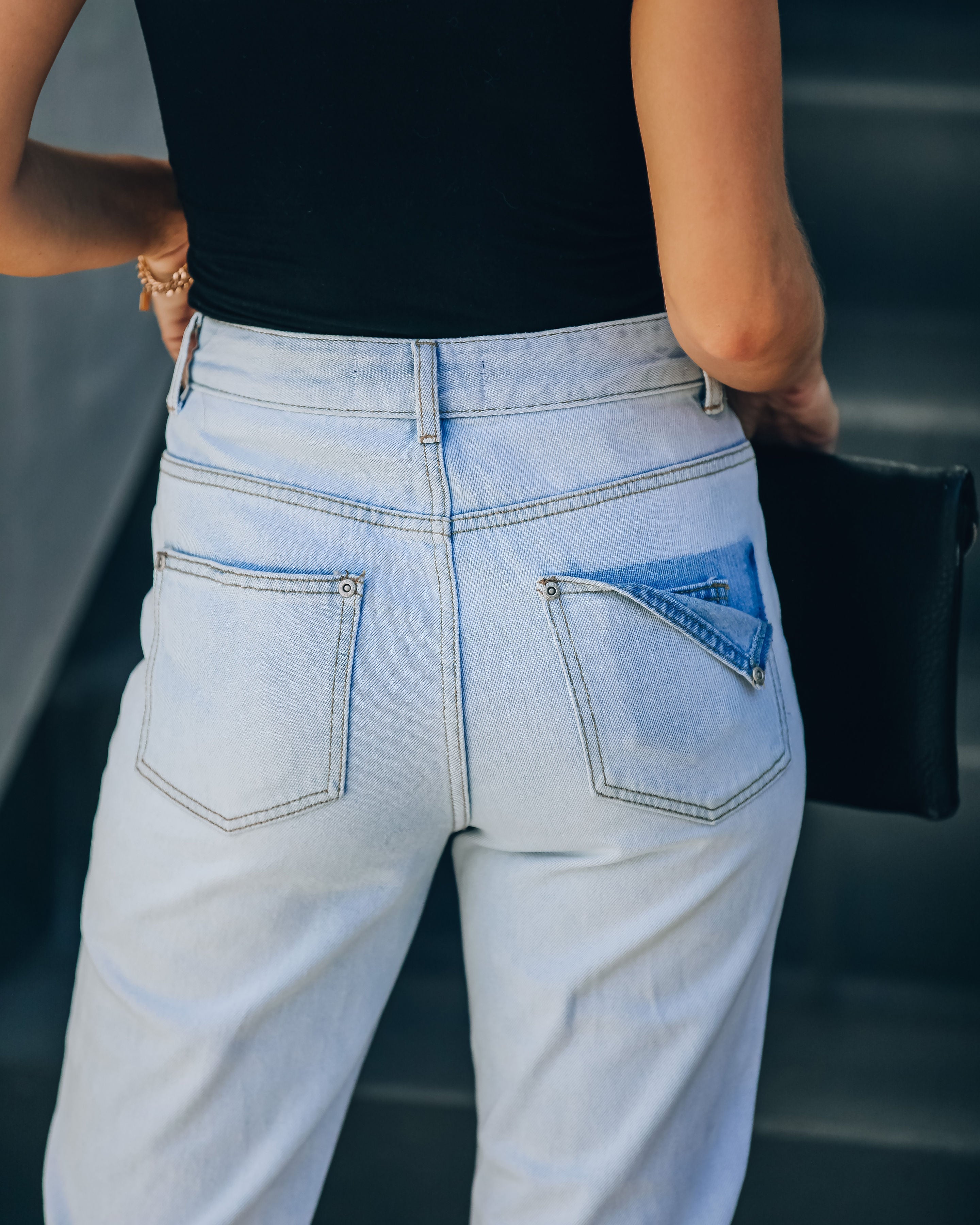 Mila High Rise Distressed Denim