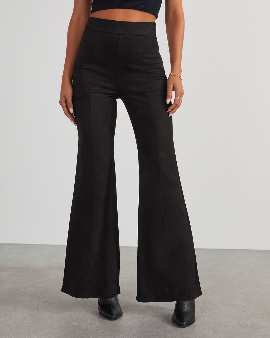 Born With It Faux Suede Wide Leg Pants