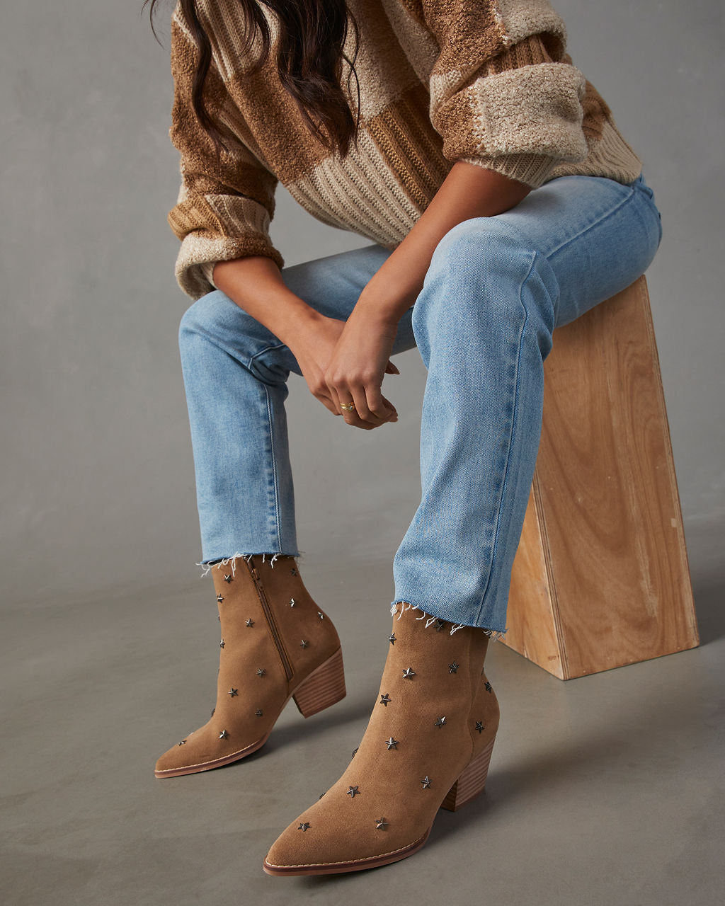 Audrie Star Studded Western Booties