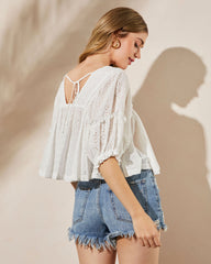Reine Eyelet Babydoll Top